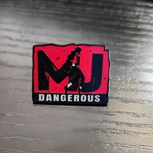 MJ Michael Jackson Dangerous Black and Red Pin